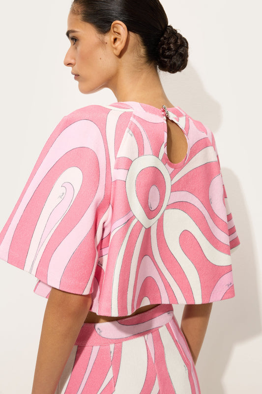 Marmo Print Terry Cloth Top
