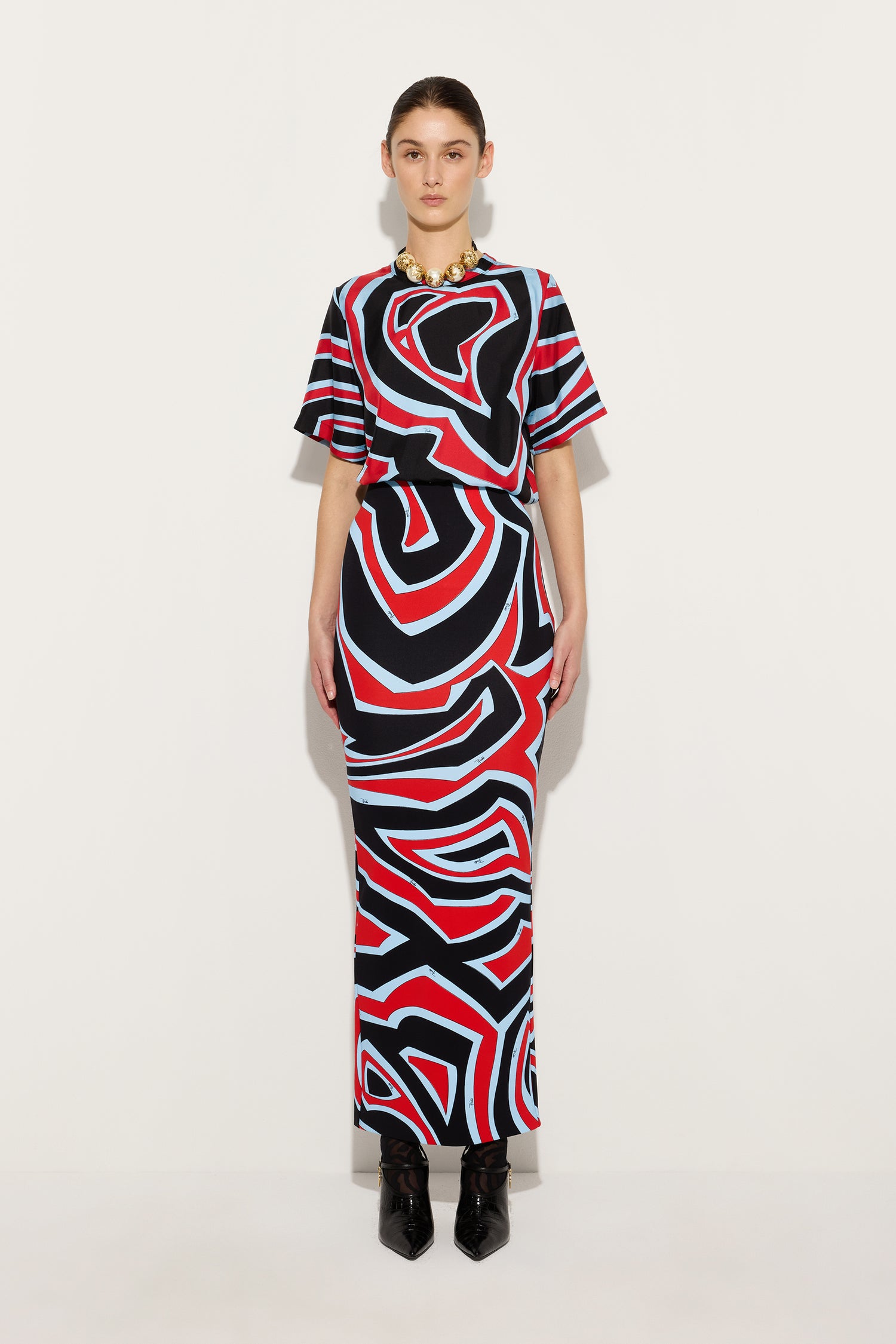 Labirinto Print Silk Top