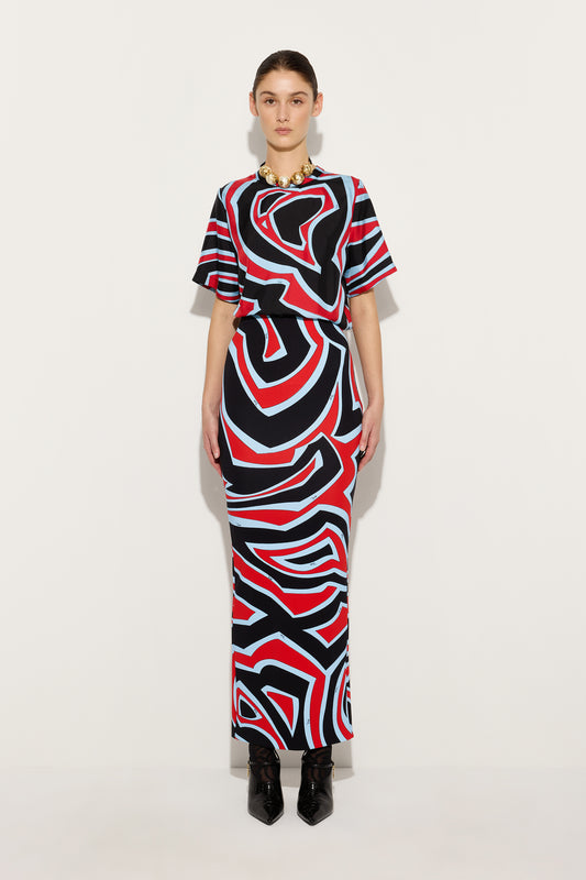 Labirinto Print Silk Top
