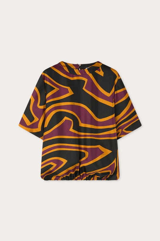 Labirinto Print Silk Top