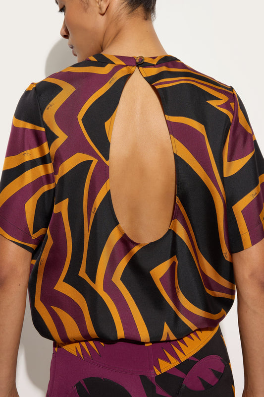 Labirinto Print Silk Top