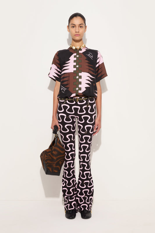 Valdimontone Print Silk Top