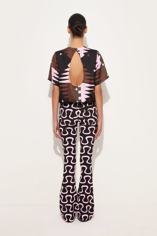Valdimontone Print Silk Top