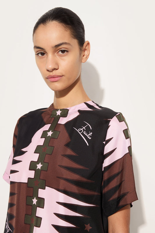Valdimontone Print Silk Top