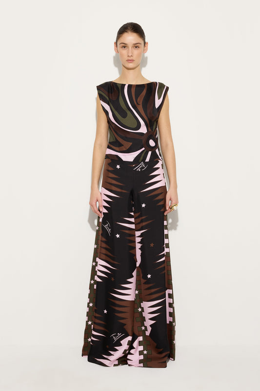 Marmo Print Silk Top