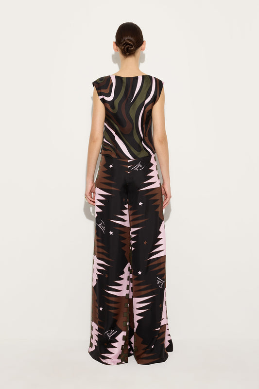 Marmo Print Silk Top