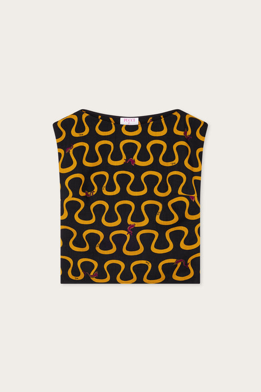 Onda Print Wool Top