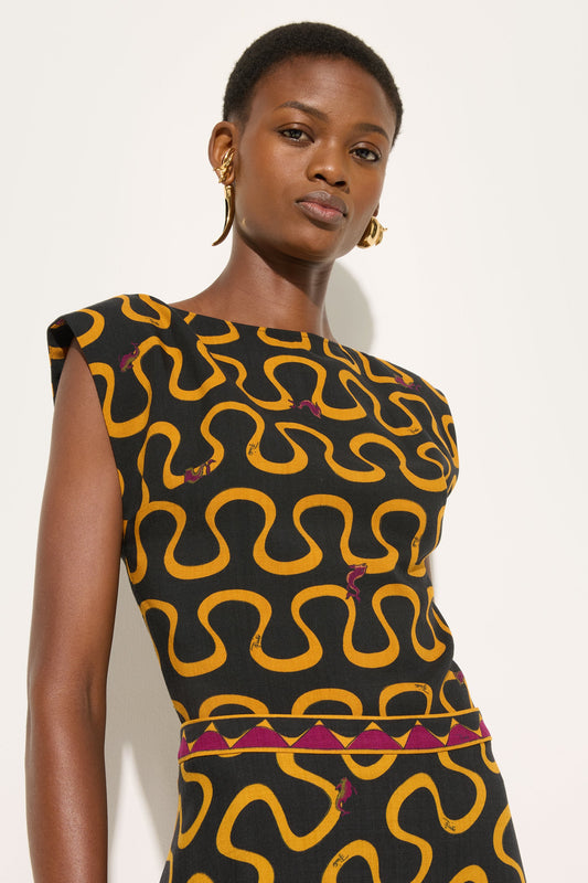 Onda Print Wool Top