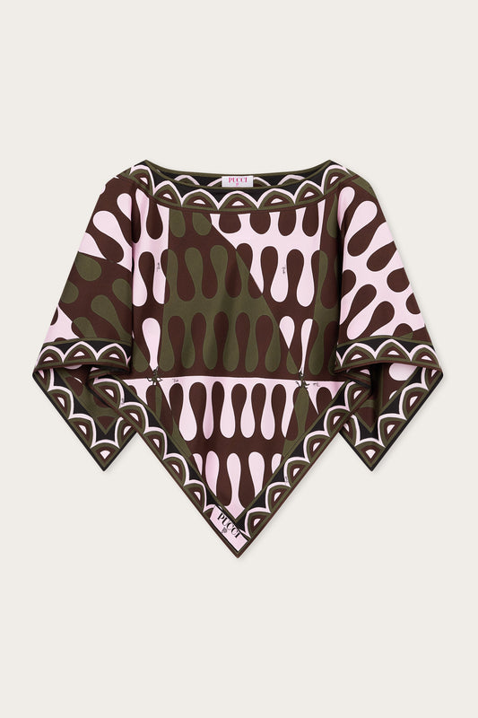 Blusa in Seta Stampa Leocorno