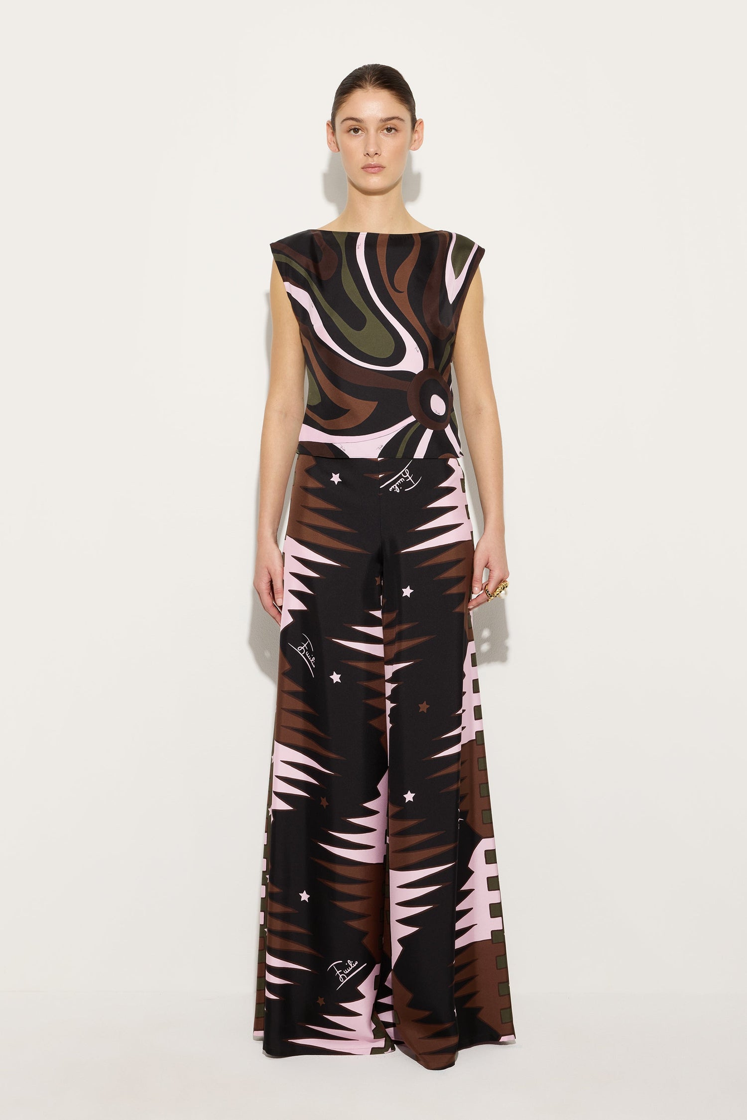 Valdimontone Print Silk Pants