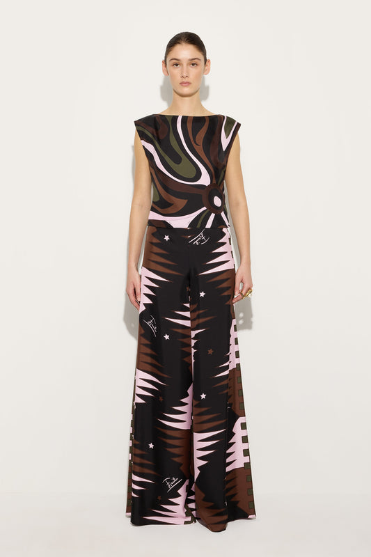 Valdimontone Print Silk Pants