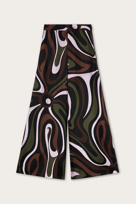 Marmo Print Silk Pants