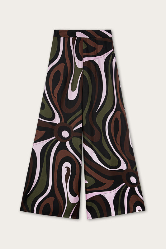 Marmo Print Silk Pants
