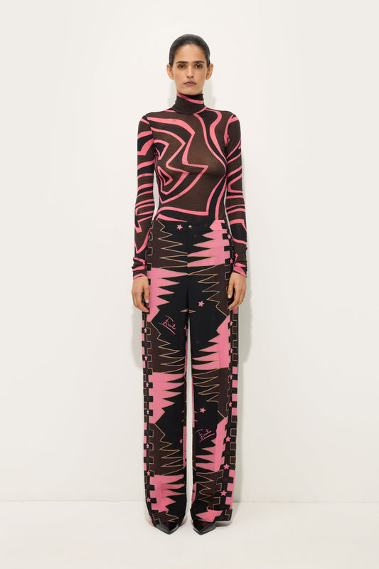 Valdimontone Print Silk Pants