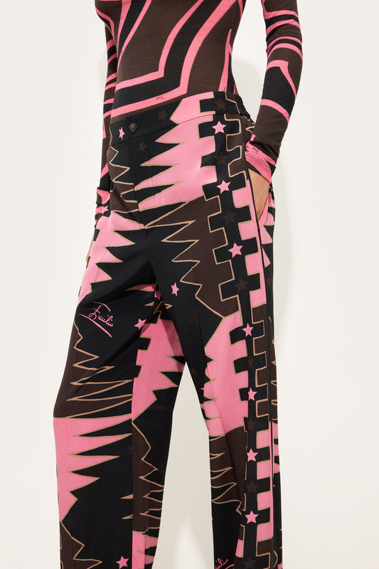 Valdimontone Print Silk Pants