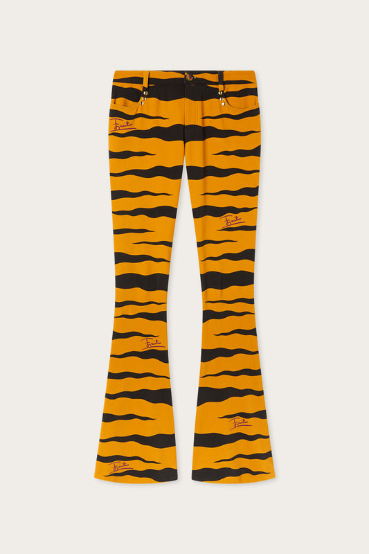 Fiamme Print Bootcut Pants