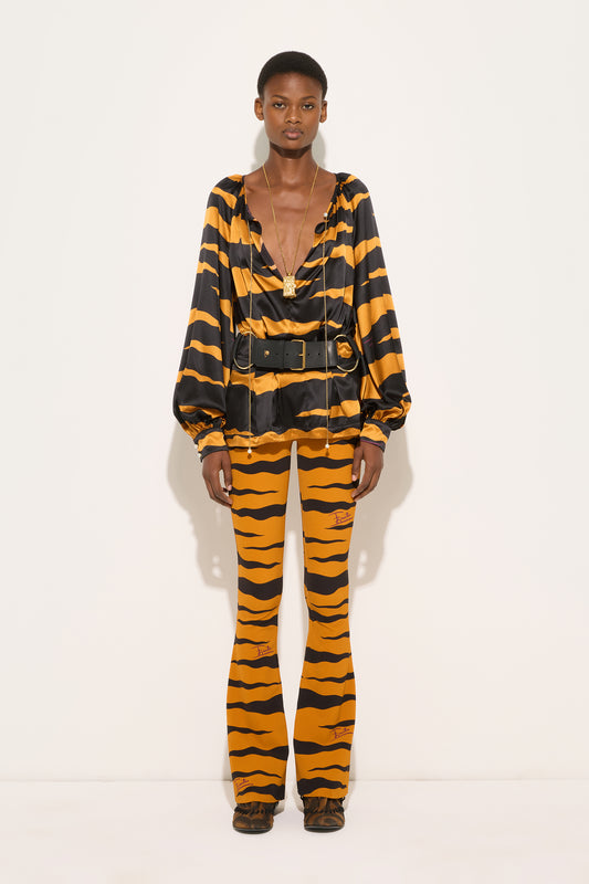 Fiamme Print Bootcut Pants