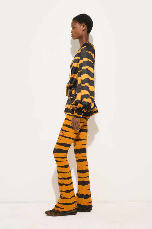Fiamme Print Bootcut Pants