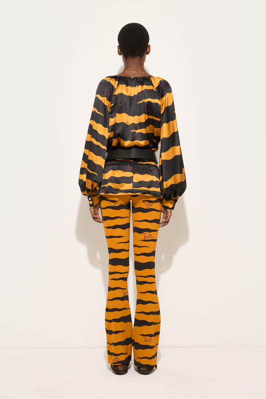 Fiamme Print Bootcut Pants