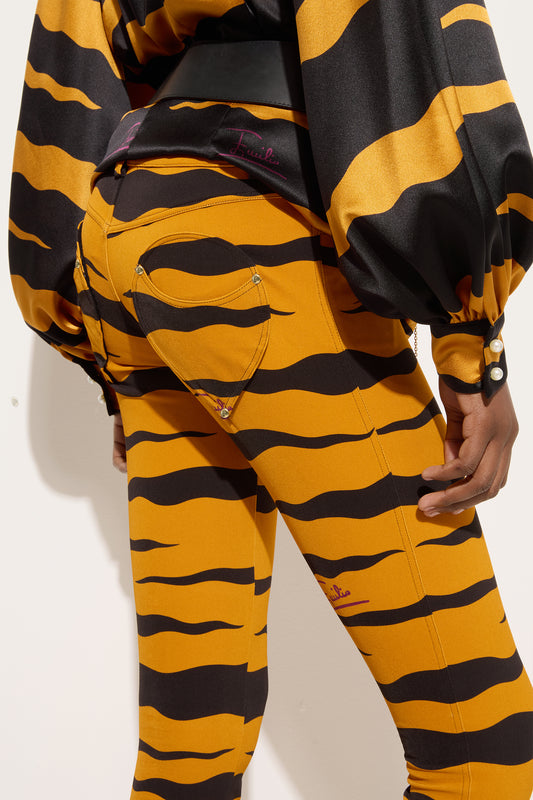 Fiamme Print Bootcut Pants