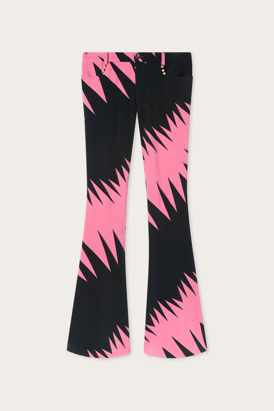 Pantaloni Bootcut in Stampa Drago