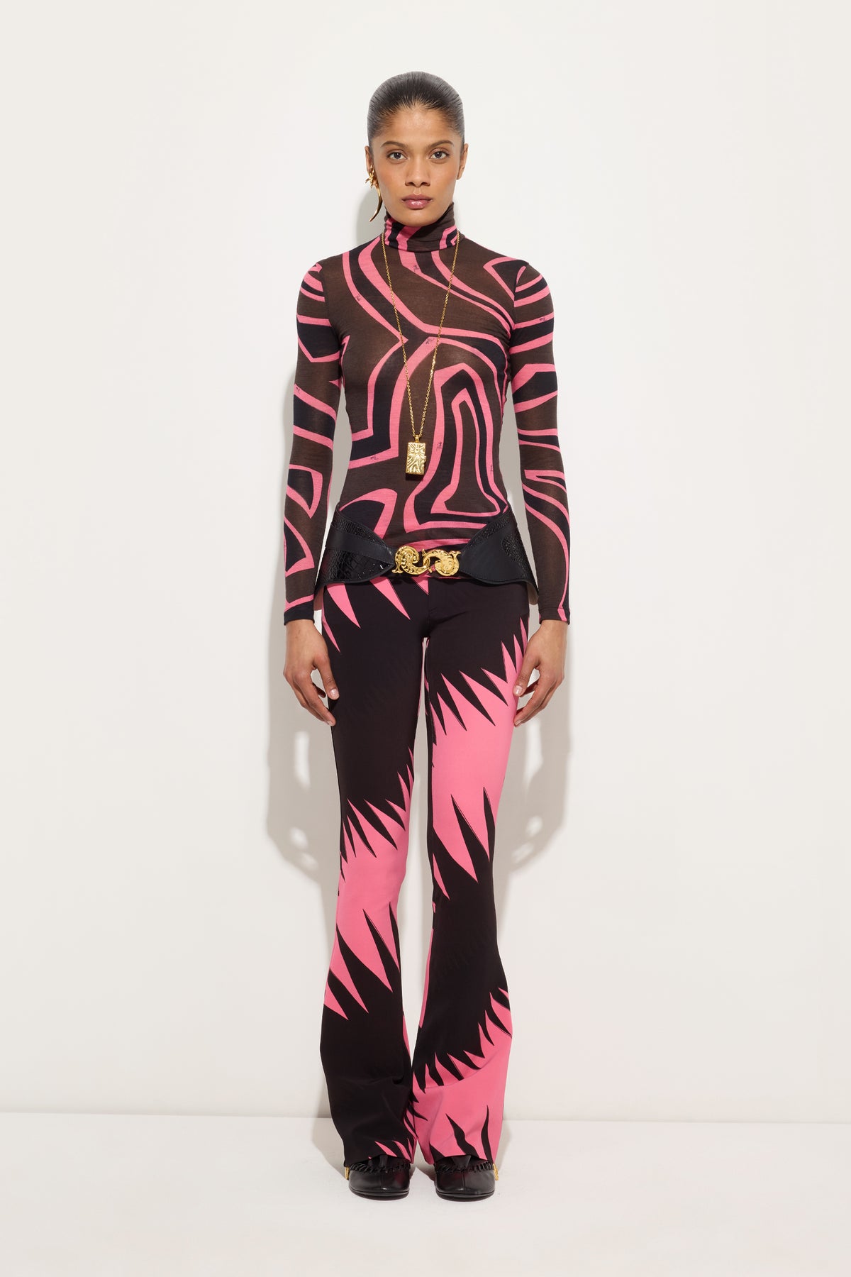 Drago Print Bootcut Pants