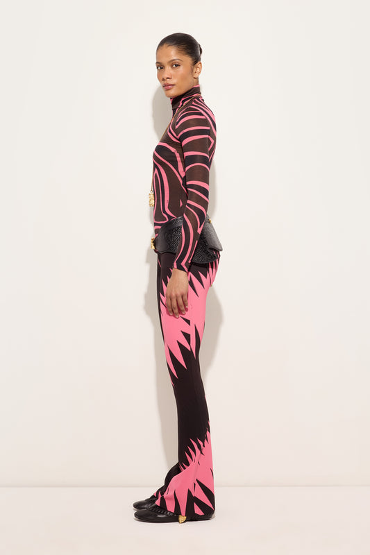 Pantaloni Bootcut in Stampa Drago
