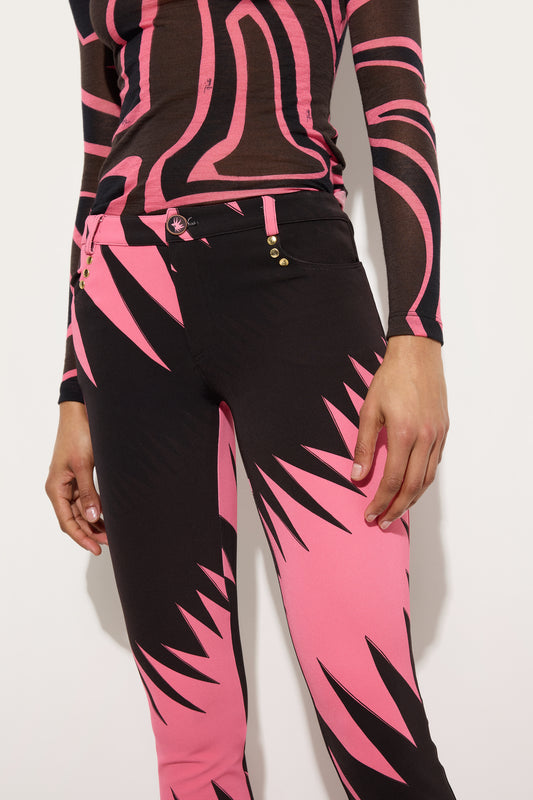Pantaloni Bootcut in Stampa Drago