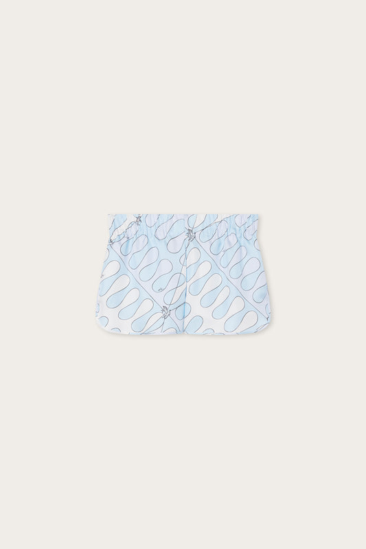 Leocorno Print Silk Shorts