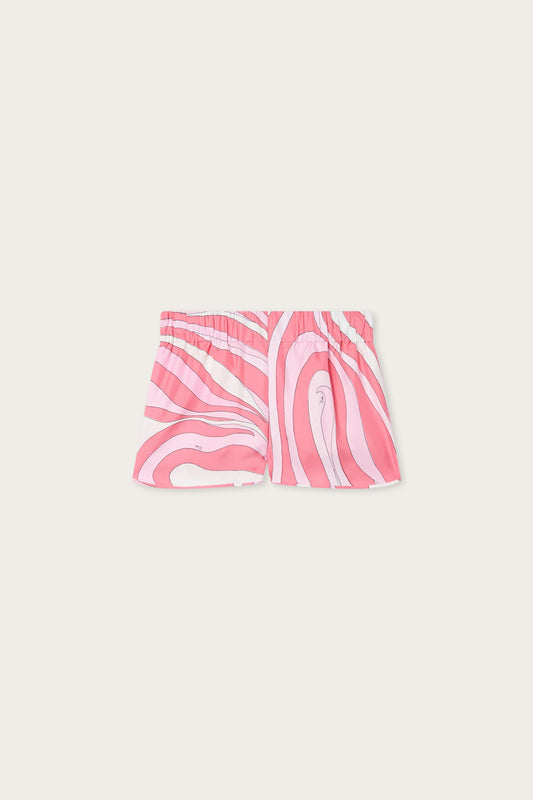 Marmo Print Silk Shorts