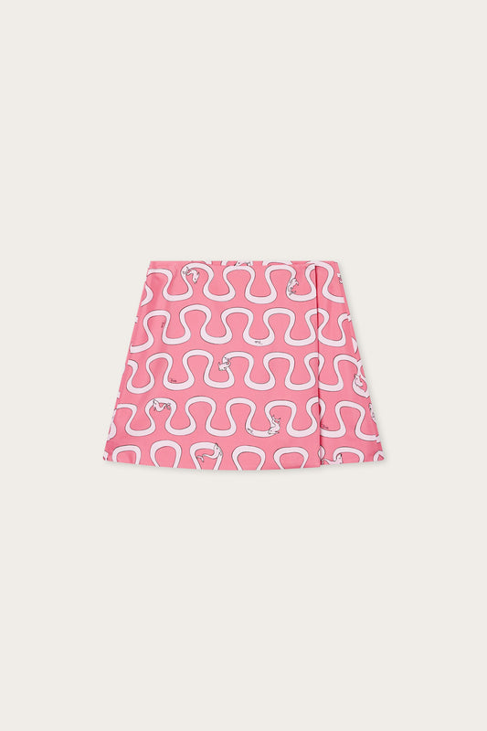 Onda Print Silk Skirt