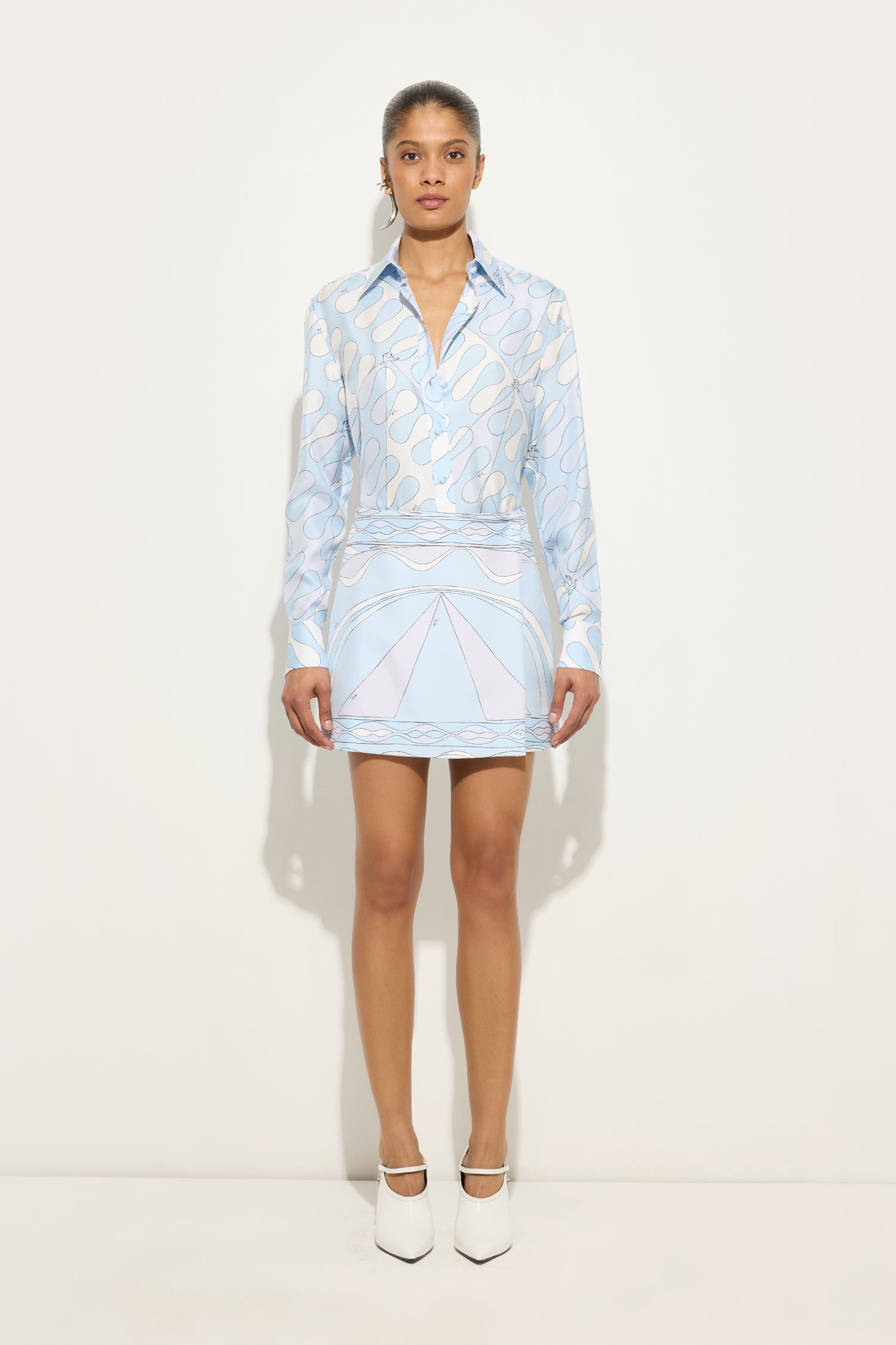 Dune Print Silk Skirt