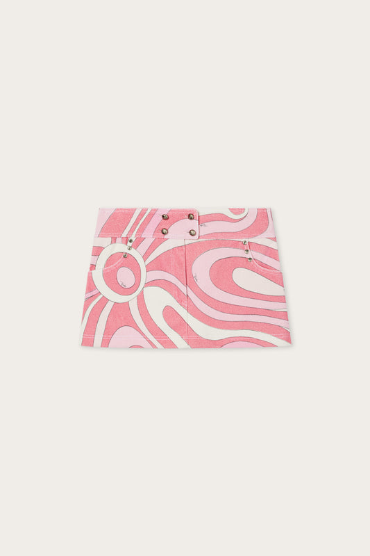 Marmo Print Terry Cloth Skirt