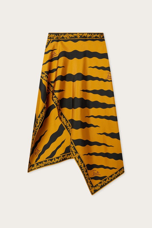 Fiamme Print Silk Skirt