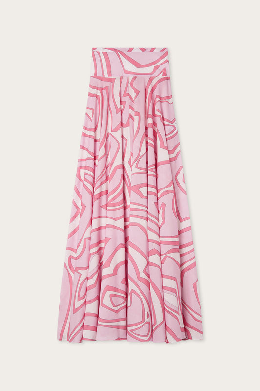 Labirinto Print Cotton Muslin Skirt