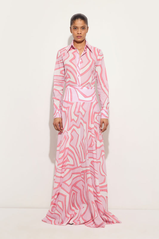 Labirinto Print Cotton Muslin Skirt