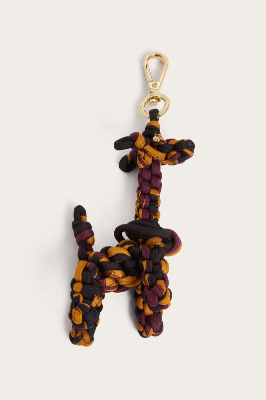 Charm Giraffa in Seta in Stampa Labirinto
