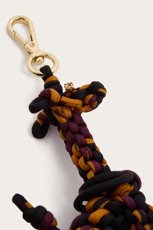 Charm Giraffa in Seta in Stampa Labirinto