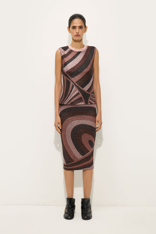 Iride Print Lurex Jersey Top