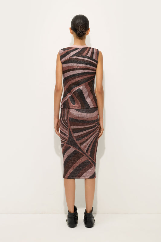 Iride Print Lurex Jersey Top