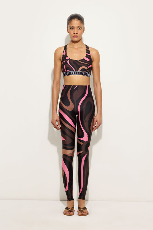 Leggings in Stampa Marmo