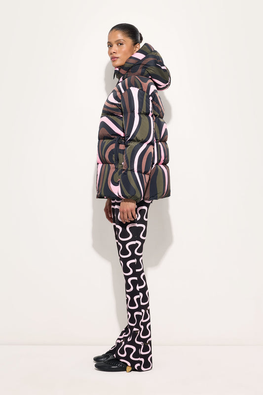 Marmo Print Down Jacket