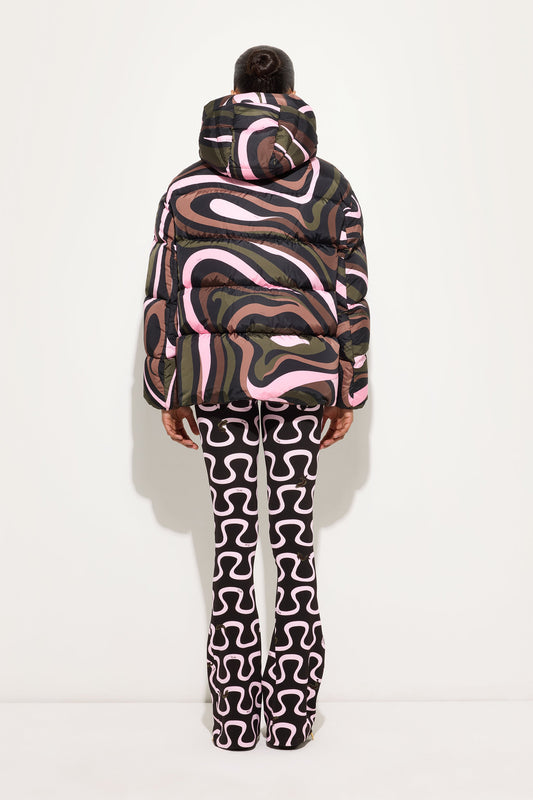Marmo Print Down Jacket