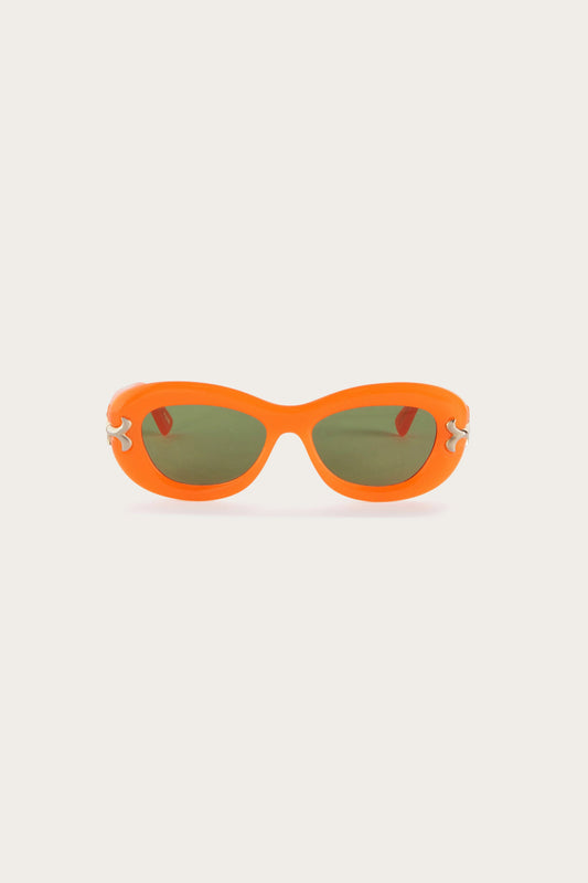Fishtail-Embellished Oval Sunglasses