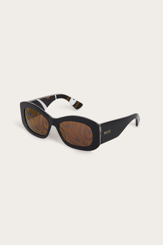 Pucci Rectangular Sunglasses with Printed Lens