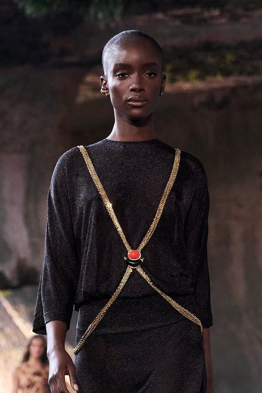 Lurex Blouse with Gold detail