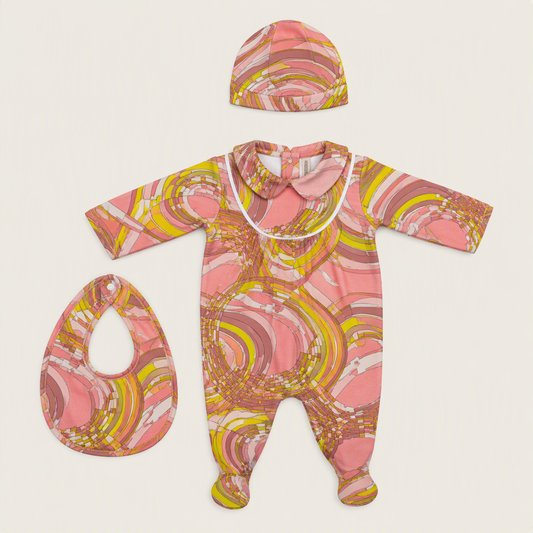 Romper Suit with Bib and Hat