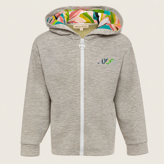 Sweatshirt with Printed Hood