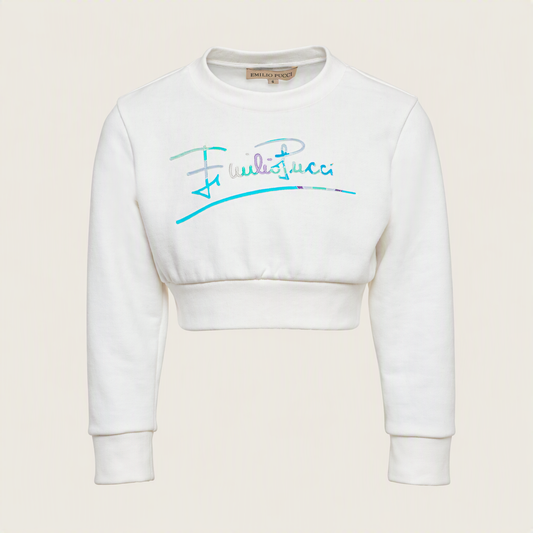 Cropped Sweatshirt with Logo