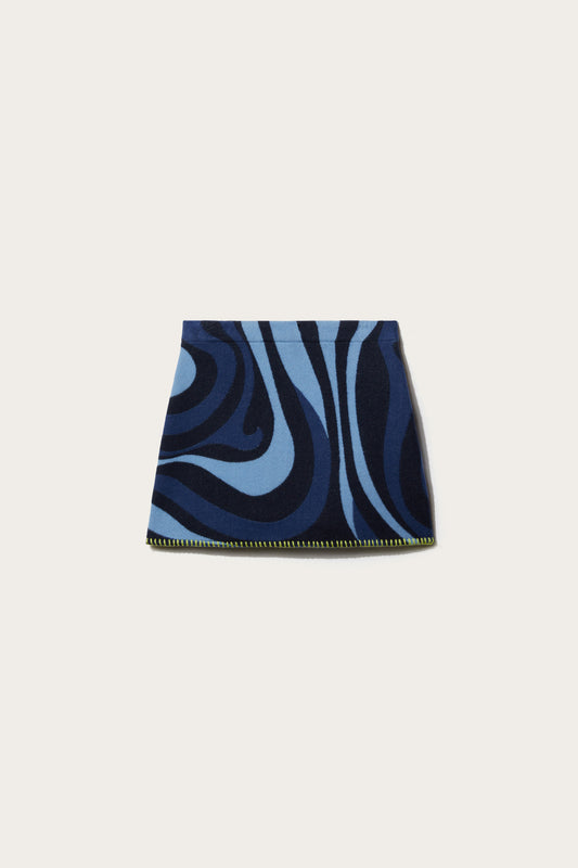 Marmo-Jacquard Velour Skirt